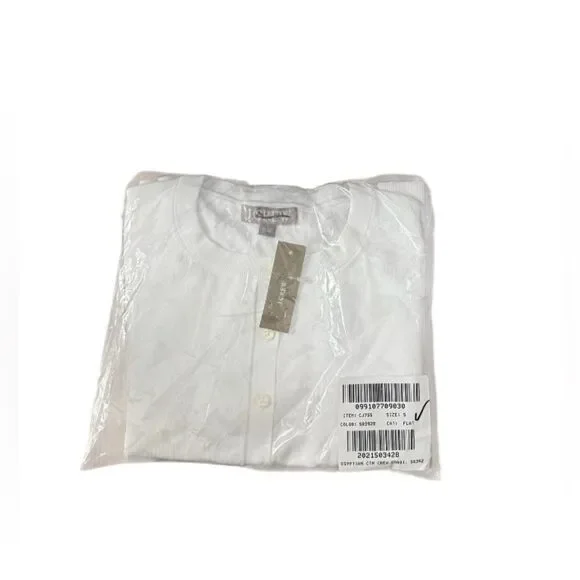 NWT J CREW New Jackie cardigan in premium ultra-fine cotton in white - Picture 7 of 7